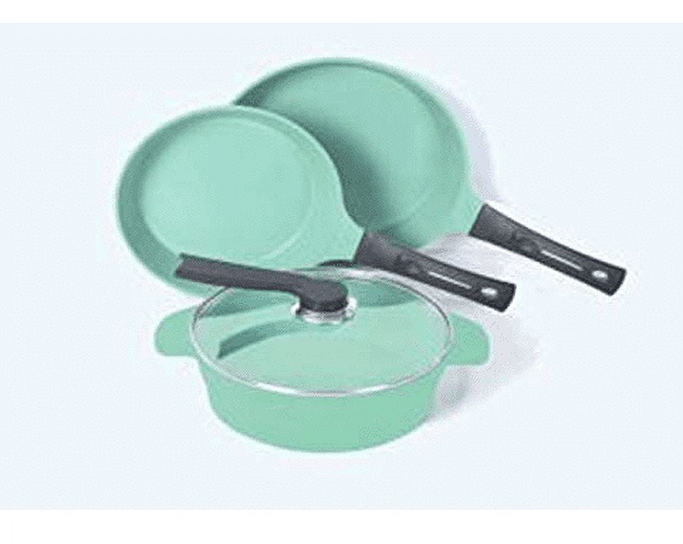  EUROCOOK JADE powder COATED Non-Stick frying PAN SET made of  aluminum non-stick coating ceramic 3 piece SET PFOA Free HEALTHY FAST FAT  FREE cooking NEWARE: Home & Kitchen