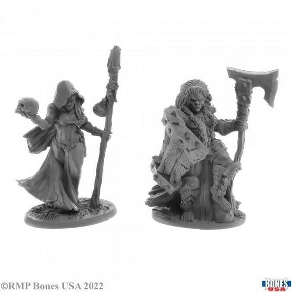 Jade Fire Leader Reaper Miniature Bone, Set of 2