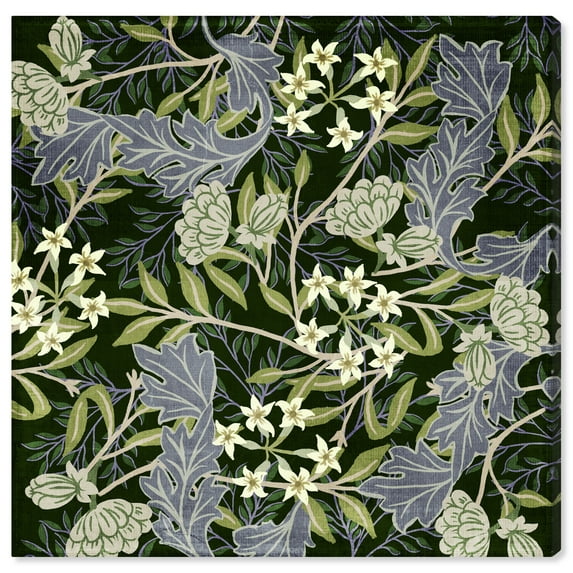 Jade Florals Floral and Botanical Wall Art Print Blue 30x30