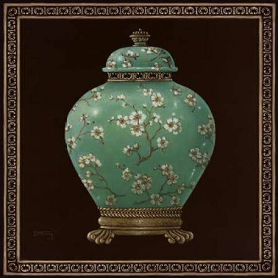 Jade Ginger Jar Canvas Art - Janet Kruskamp (24 x 24)