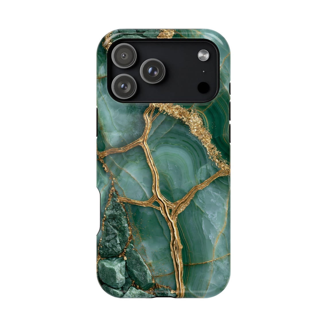 Jade Green Marble Kintsugi Emerald Veil Royal Stone Pattern Case form ...