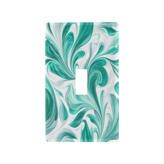 Jade Green Marble Pattern Decorative Wall Plate, Flame Retardant PC Plastic Light Switch & Outlet Cover with Mounting Screws Fits Toggle Switch