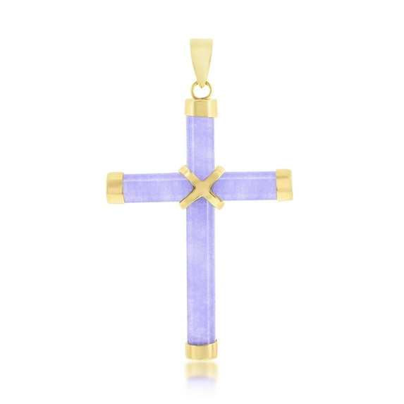 Jade Lavender Cross Necklace for Women - Cross Pendant - Jade Cross Necklaces for Women - Womens Cross Necklace - Religious Necklace For Women - Lavender Jade Necklace Cross - Faith Necklace