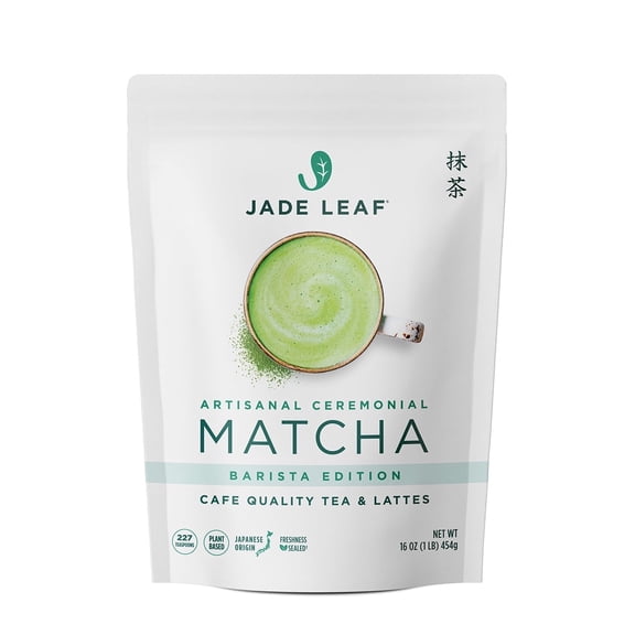 Jade Leaf Organic Ceremonial Grade Matcha Green Tea Powder, Barista Edition, 16 oz Pouch