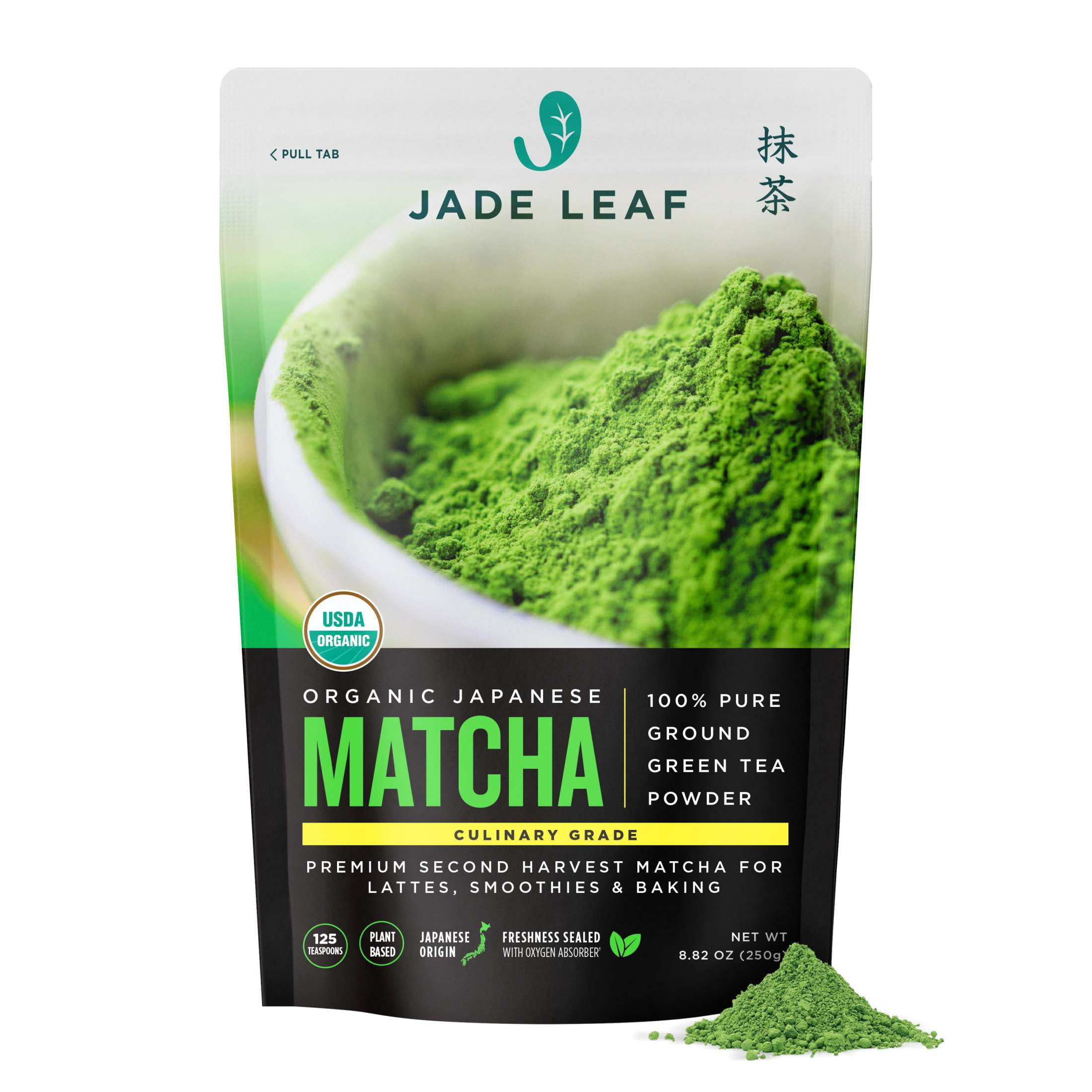 Jade Leaf Green Tea Matcha Powder, Culinary Grade, Plant Based, 8.82oz Pouch