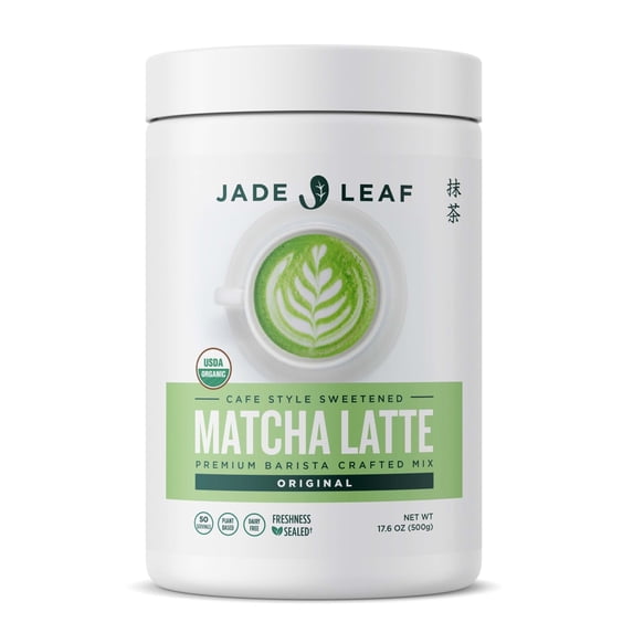 Jade Leaf Organic Matcha Latte Mix, Original, Dairy-Free Matcha Green Tea Powder, 17.6 oz Tub
