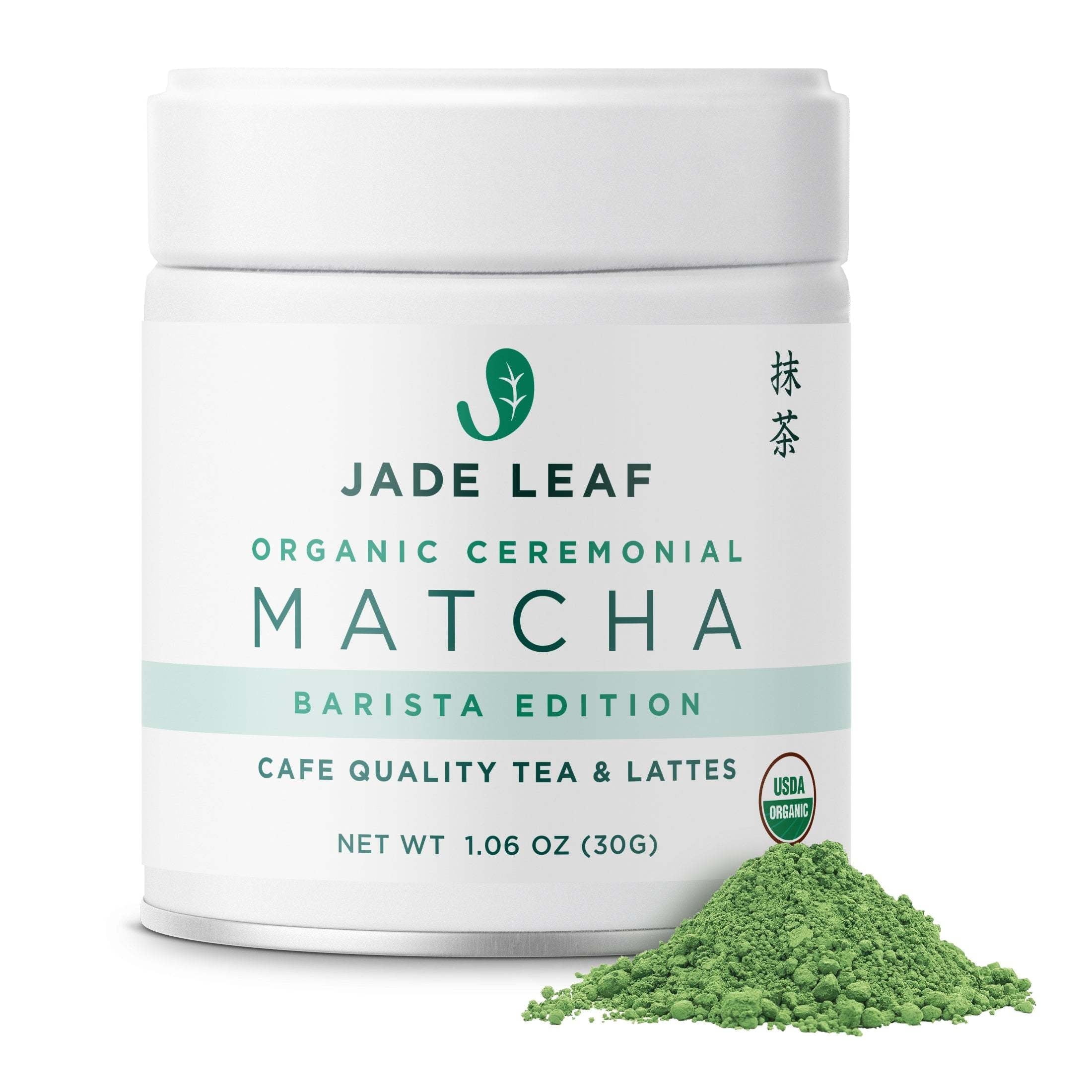 Jade Leaf Organic Ceremonial Grade Matcha Powder, Barista Edition, 1.06 oz Tin