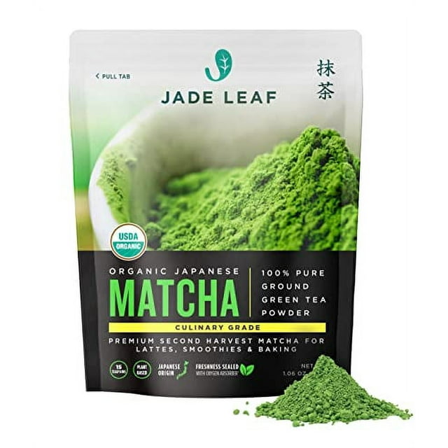 Jade Leaf Organic Matcha Green Tea Powder, Authentic Japanese, 1.06 oz