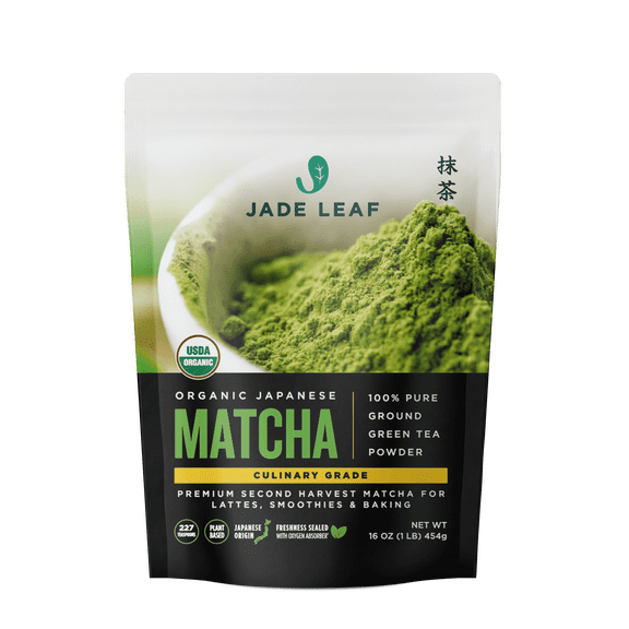 Jade Leaf Organic Matcha Powder, Culinary Grade, 16 oz Pouch