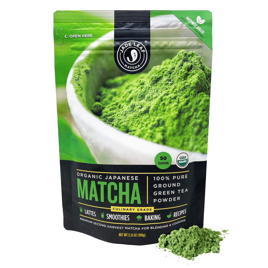 Jade Leaf Organic Matcha Green Tea Powder - Authentic Japanese Origin ...