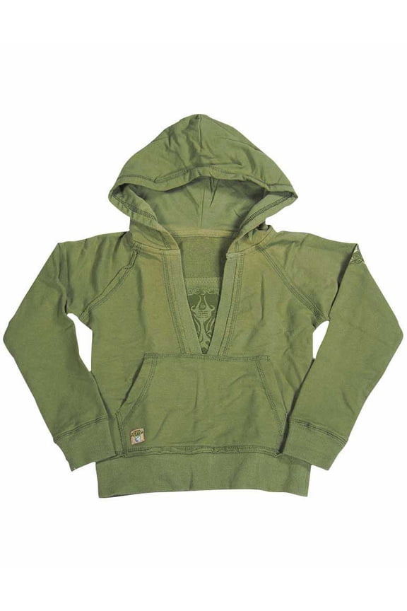 - Little Girls' Hooded Ribbed Sweatshirt 7817-4 (Green)