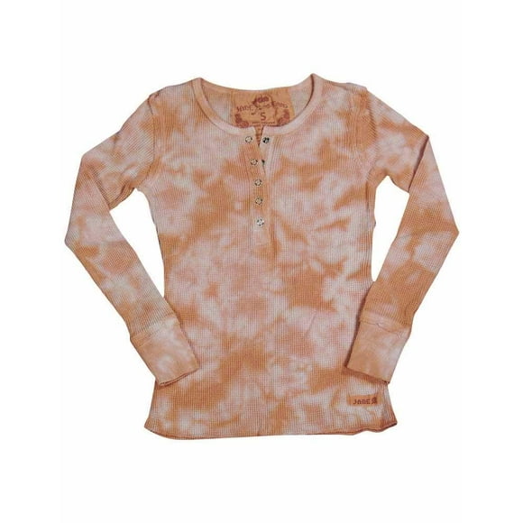 Jade - Little Girls Long Sleeved Thermal Henley Pink / 4