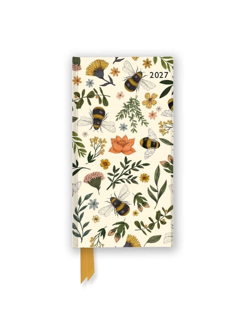Jade Mosinski: Garden Bees 2027 Luxury Slimline Pocket Diary Planner - Week to View, (Hardcover)