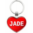 thumbnail image 1 of Jade - Names Female Metal Heart Keychain Key Chain Ring, Multiple Colors Available, 1 of 1