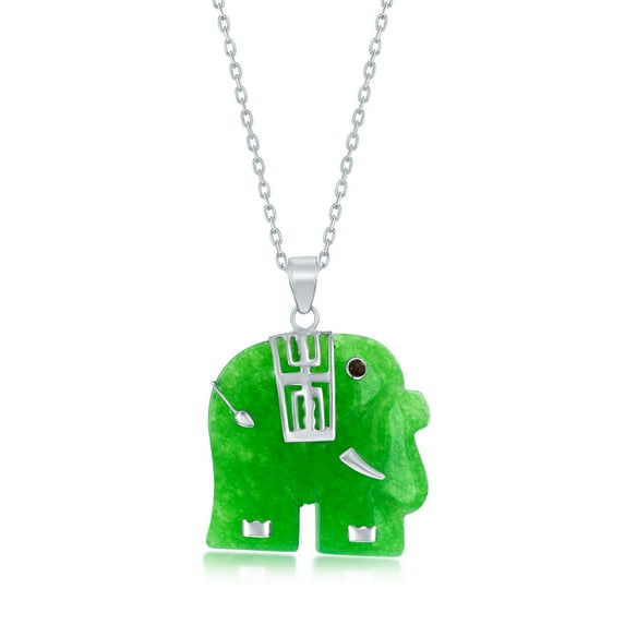 Jade Necklace in Silver - Jade Necklaces for Women - Jade Jewelry for Women - Jade Pendant Necklace - Green Necklace for Women - Jade Pendants for Women - Pear Teardrop Necklace