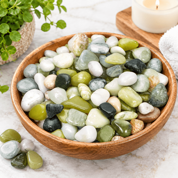 Jade Pebbles for Indoor Plants, 1/2 Inch Decorative Rocks