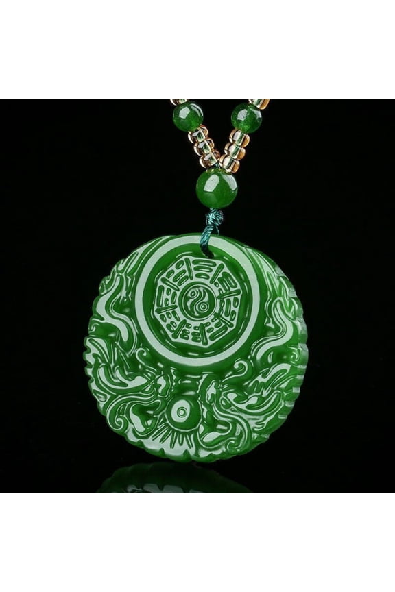 Jade Pendant, Dragon and Phoenix Bring Good Luck Pendant