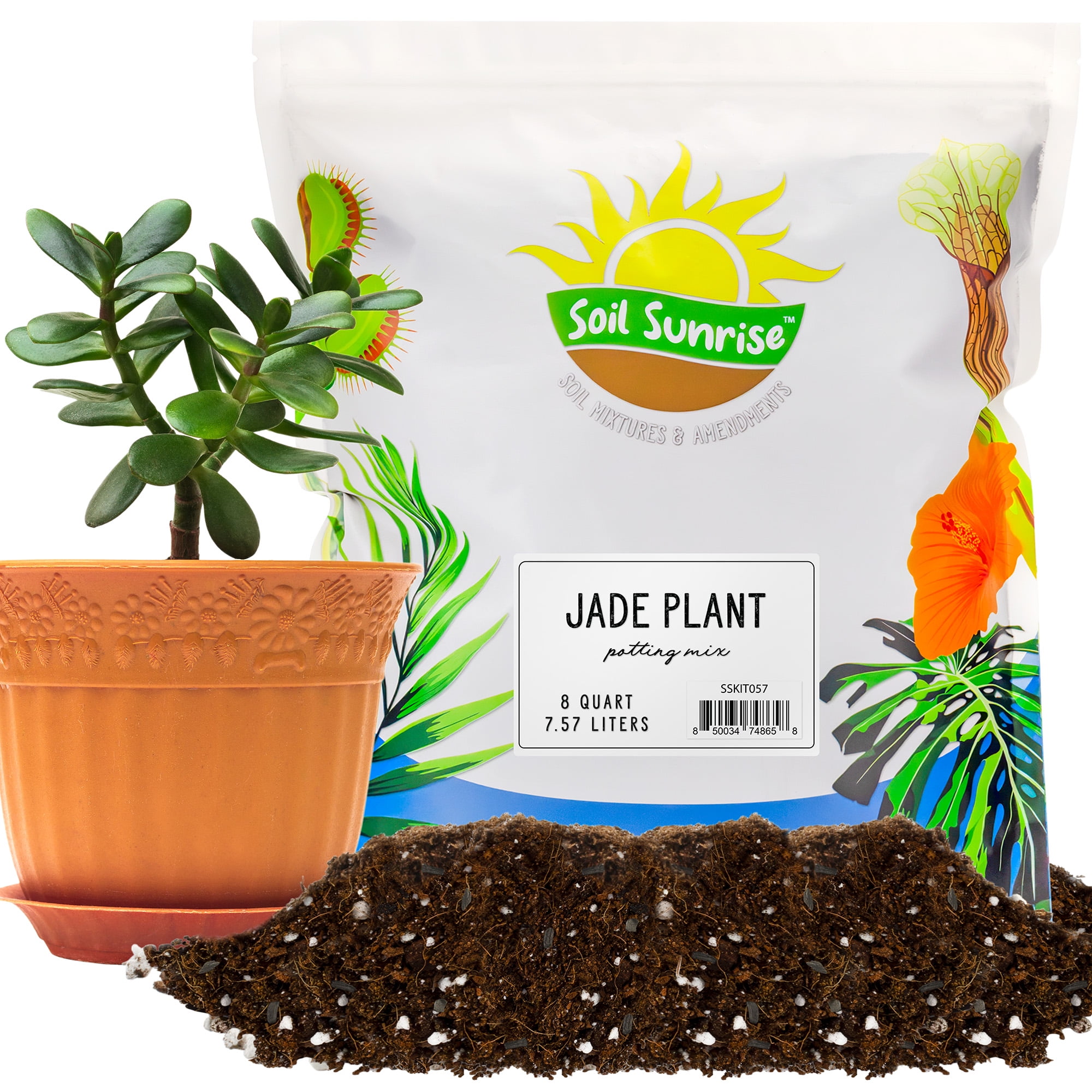 Jade Plant Potting Soil Mix (8 Quarts), Hand Blended Additive for Jade