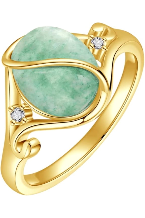 Jade Ring S925 Sterling Silver Vintage Oval Green Jade Ring Gemstone Jewelry Gifts for Women