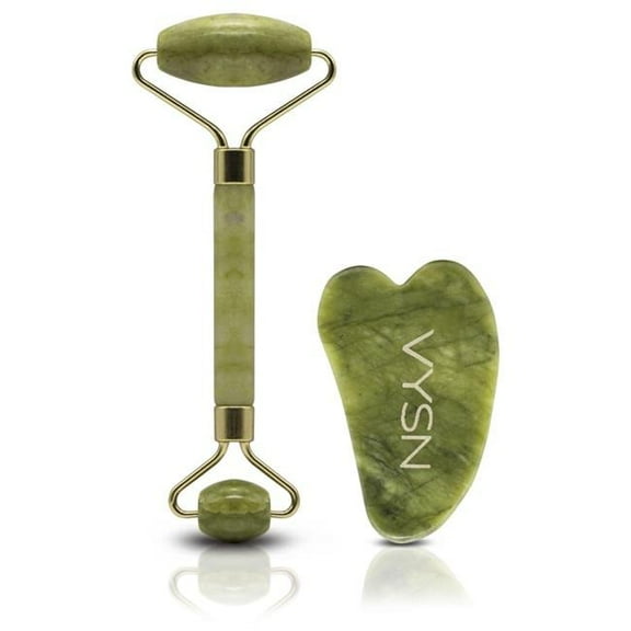 Jade Roller & Gua Sha Gift Set - Jade Green