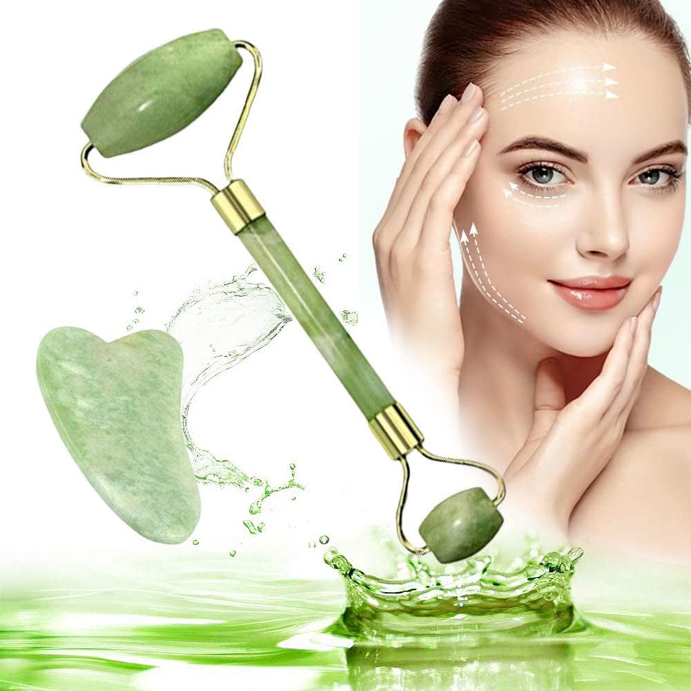 Skin care tools and beauty treatments, jade massage rollers