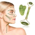 thumbnail image 1 of Jade Roller for Face - Gua Sha - Lymphatic Drainage Tool for Face,Eye,Neck,Body - Skin Tightening - Reduces Wrinkles and Fine Lines, 1 of 8