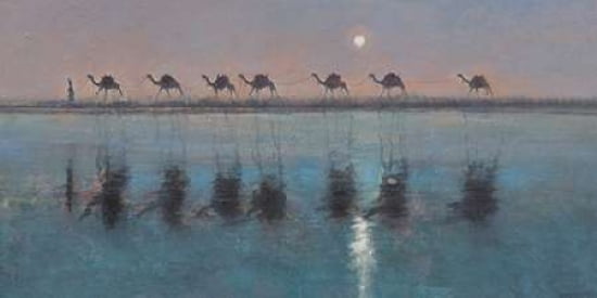 Jade Sea Reflections Canvas Art - Jonathan Sanders (24 x 48)