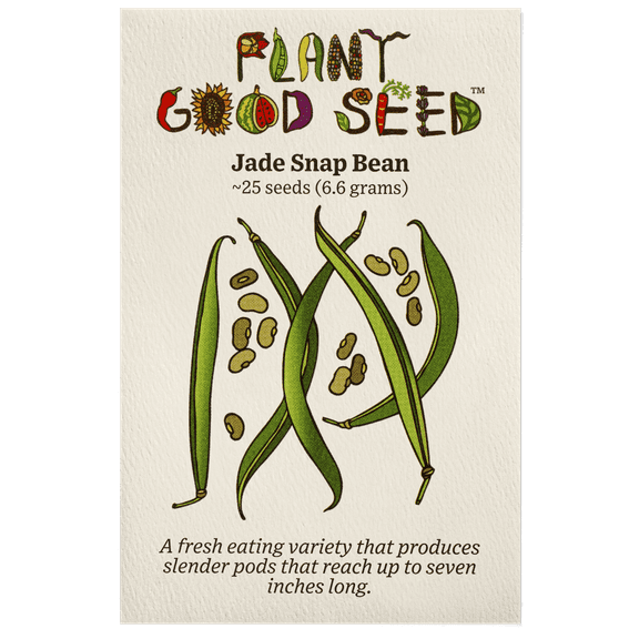 Plant Good Seed Jade Snap Bean Seeds for Planting - 25 Seed Packet Full Sun Annual Certified Organic