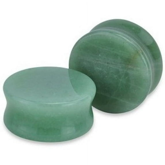 Jade Stone Organic Double-Sided Flare Gauges/Plugs/Tunnels 30mm 2 Piece (1 Pair) (A/2/2/30)