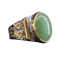 thumbnail image 1 of Jade Stone Silver Men Ring-925k Silver Mens Ring-Handmade Mens Ring-Silver Rings for Men and Women-Natural Jade Stone Ring, 1 of 5