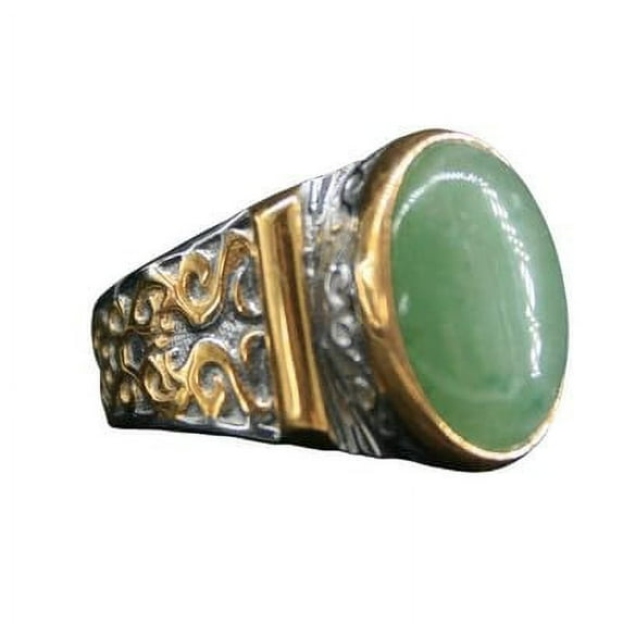 Jade Stone Silver Men Ring-925k Silver Mens Ring-Handmade Mens Ring-Silver Rings for Men and Women-Natural Jade Stone Ring