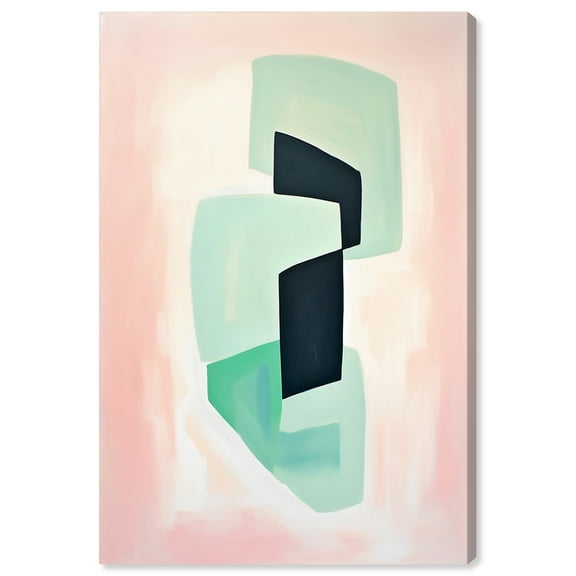 Jade With Magnets Contemporary Abstract Shapes Trendy Canvas Wall Art by Art Remedy, Gallery Wrapped, 20"x30"