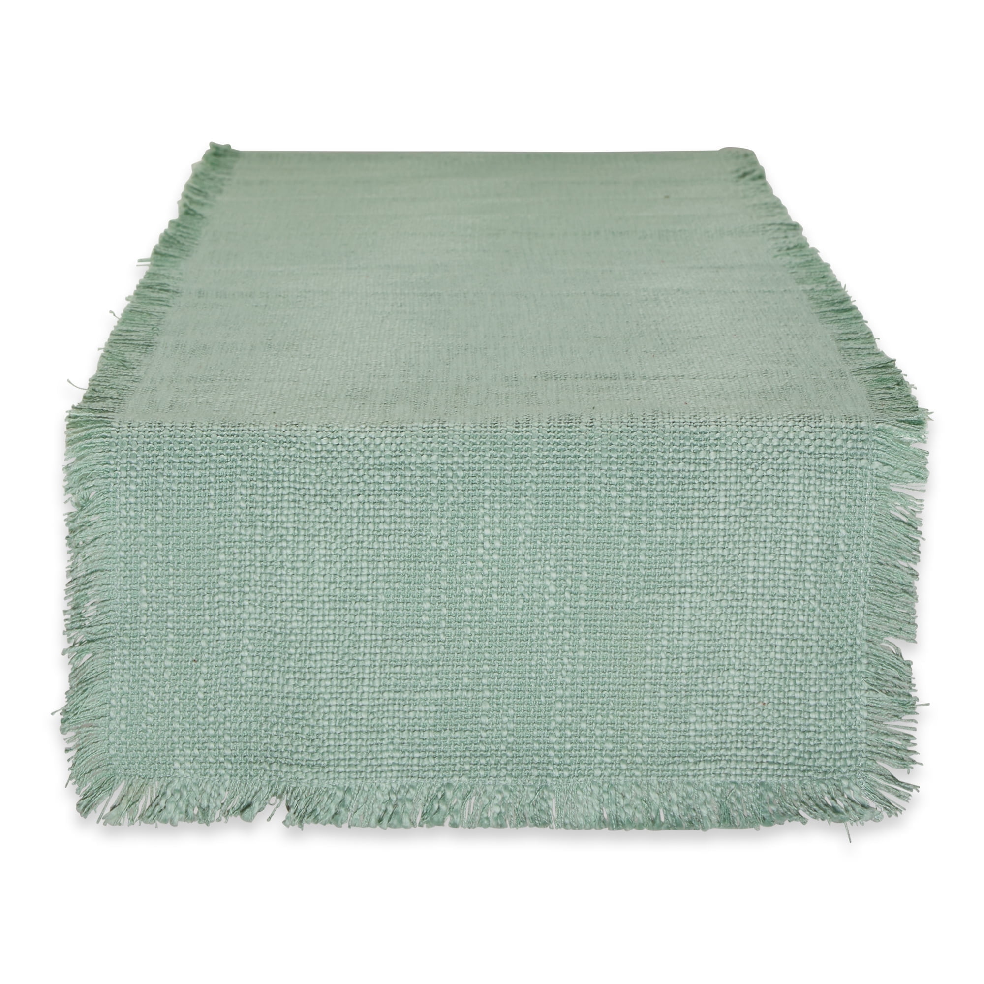 Jadeite Basket Fringe Table Runner 14x72