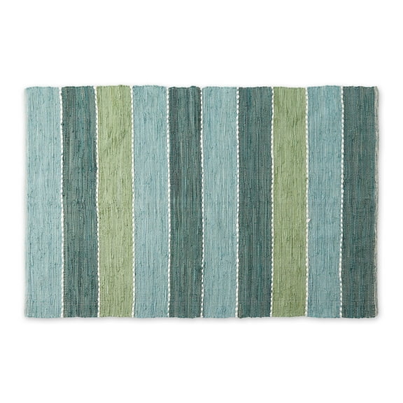 Jadeite Color Block Cotton Chindi Rug 4x6Ft