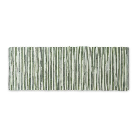 Jadeite Slim Stripe Cotton Chindi Rug Multi-Color Cotton 2Ft 3Inx6Ft