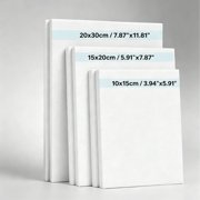 Jademall 6 Pack Canvas Board Set, Cotton Canvas Panels with 3 Sizes 3.94x5.91", 5.91x7.87", 7.87x11.81" for Acrylic, Oil & Watercolor Painting - White