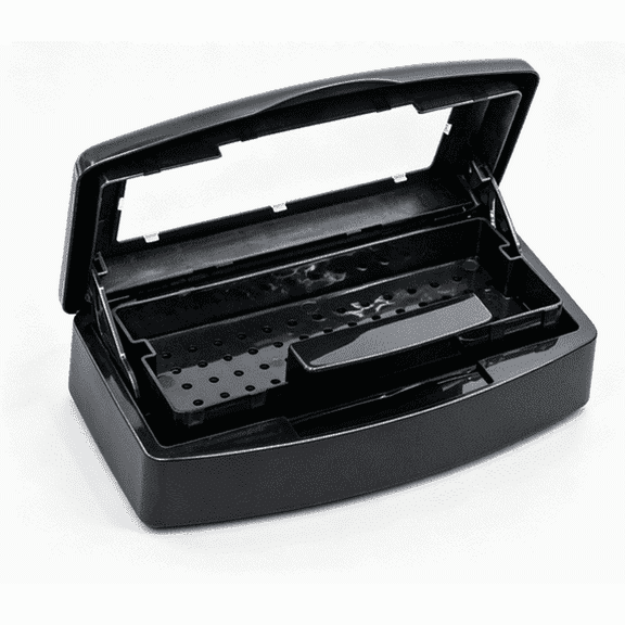 Jademall Nail Tool Sterilizer Tray,Plastic Disinfectant Container for Manicure Equipment,Tweezers,Hair Salon & Spa Supplies - Disinfection Box(black)