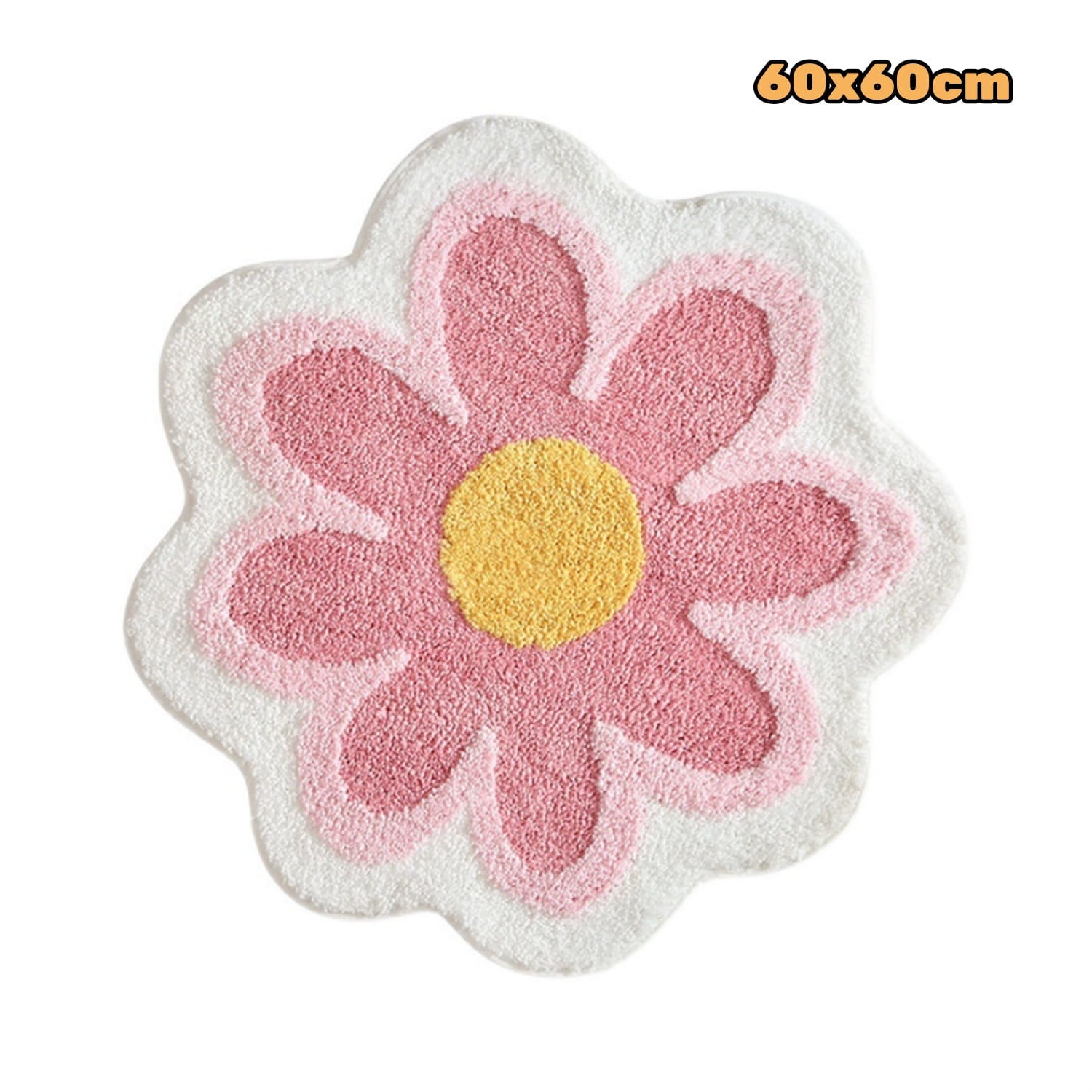 Jademall Shaped Flower Rug, 23.6x23.6in Soft Non-Slip Bath Mat, Rug ...