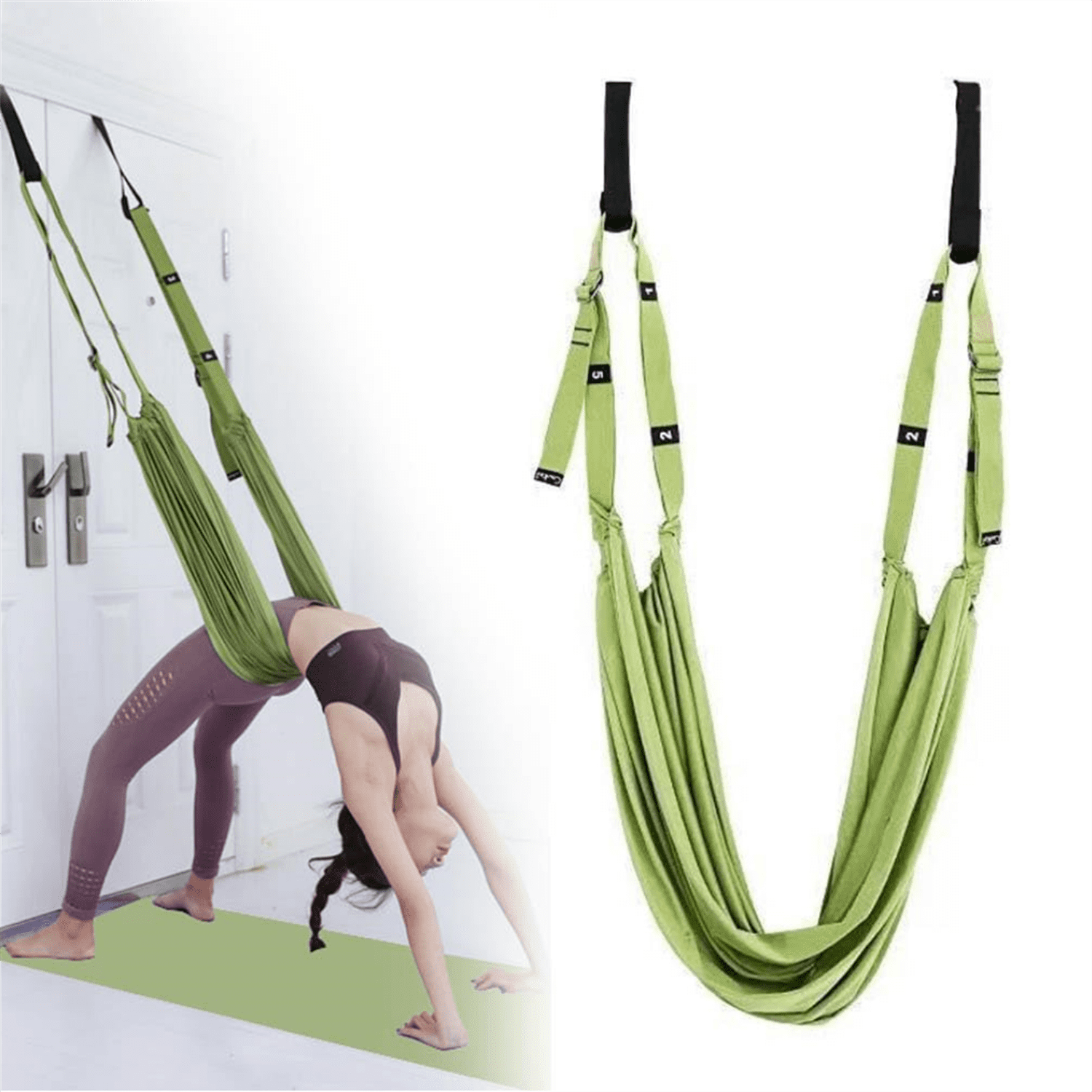Fitness Yoga Stretching Strap, Adjustable Leg Stretcher Back Bend Assist Trainer, Improve Leg Waist Back Flexibility Home Gym Equipment For Rehab...