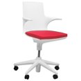 thumbnail image 1 of Mod Made  Jaden Modern White with Red Cushion Office Chair With Rolling Casters, 1 of 6