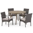 thumbnail image 1 of Jaden Outdoor 5 Piece Acacia Wood and Wicker Dining Set, 1 of 13