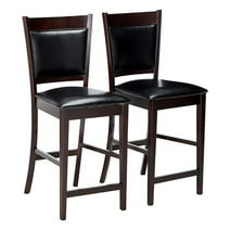 Jaden Upholstered Counter Height Stools Black and Espresso (Set of 2)