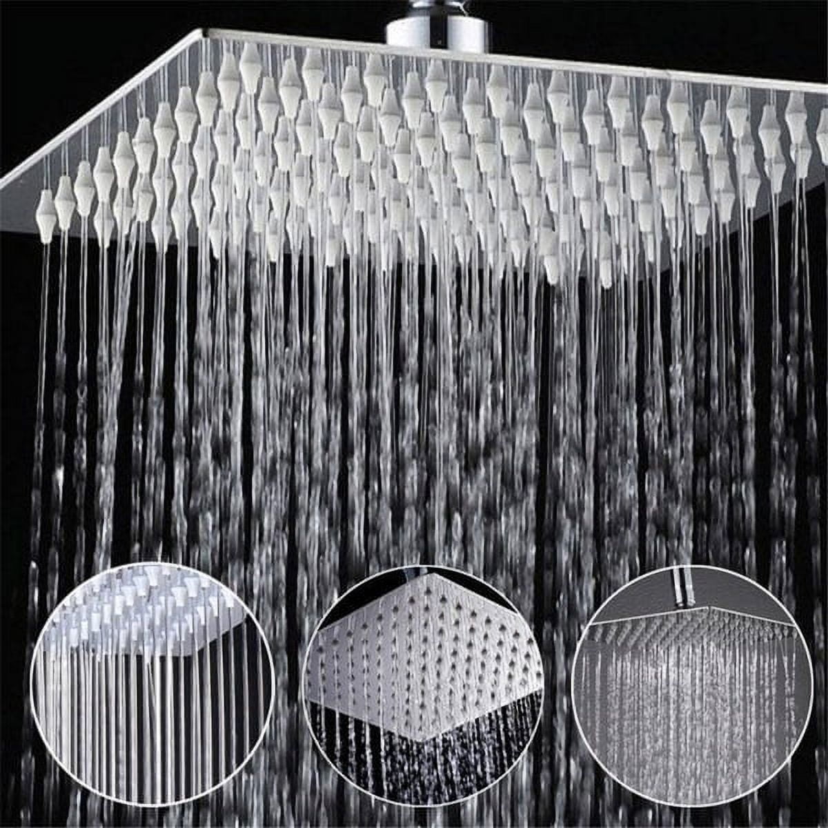 Jadeshay 12'' Stainless Steel Rainfall Shower Head Waterfall Rain Chrome Square Ultra Slim