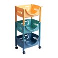 thumbnail image 1 of Jadeshay 3-Tier Cartoon Storage Cart Kitchen Shelf Bathroom Organizer Household Mobile Shelves, 1 of 9