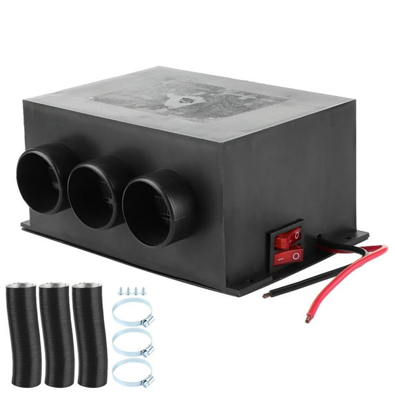 Jadeshay Calentador de Coche 12V 600W Calentador de Coche 3 Agujeros Calentador de calefacción de Invierno portátil Descongelador de Parabrisas Eliminación de Niebla