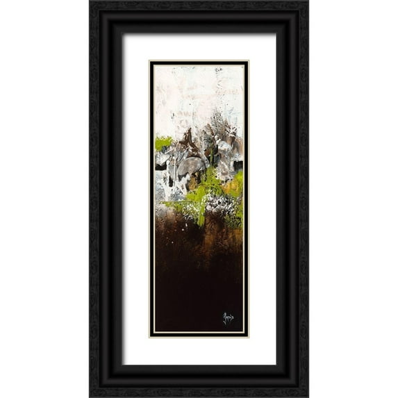 Jadis 11x24 Black Ornate Wood Framed with Double Matting Museum Art Print Titled - Naturellement I