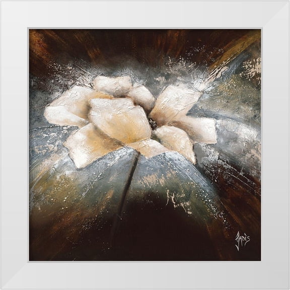 Jadis 12x12 White Modern Wood Framed Museum Art Print Titled - Fleur d etoile II