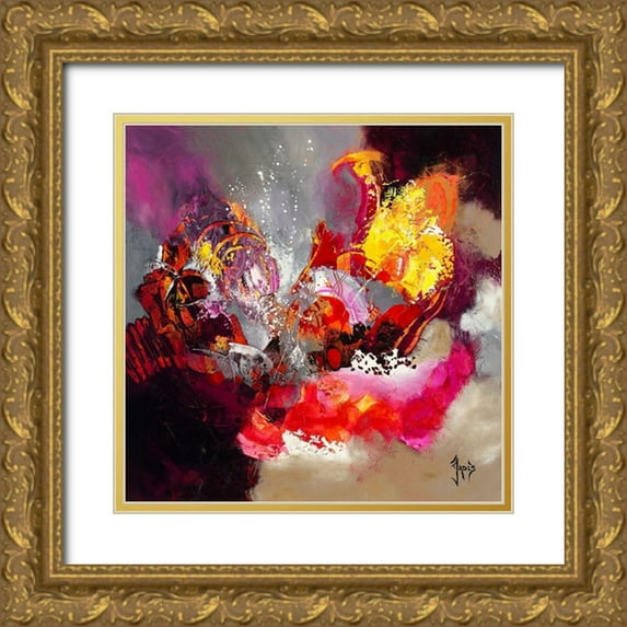Jadis 15x15 Gold Ornate Wood Framed with Double Matting Museum Art Print Titled - Joie de vivre