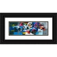 thumbnail image 1 of Jadis 32x13 Black Ornate Wood Framed with Double Matting Museum Art Print Titled - Bouquet fleuri, 1 of 4
