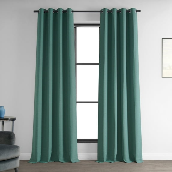 Half Price Drapes Jadite Grommet Bellino Textured Faux Linen Room Darkening Curtains For Bedroom & Living Room Curtains(1 Panel), Grommet Curtains 84 Inches Long, 50W X 84L